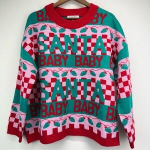 Grayson Threads size XL Women’s Green Red Santa Baby Holiday Christmas Sweater